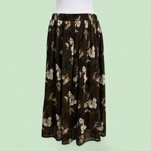brown floral granola cottagecore whimsygoth grunge skirt
